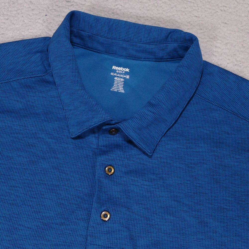 Reebok Golf Polo Shirt Mens 3XLT Tall Blue Short Sleeve
